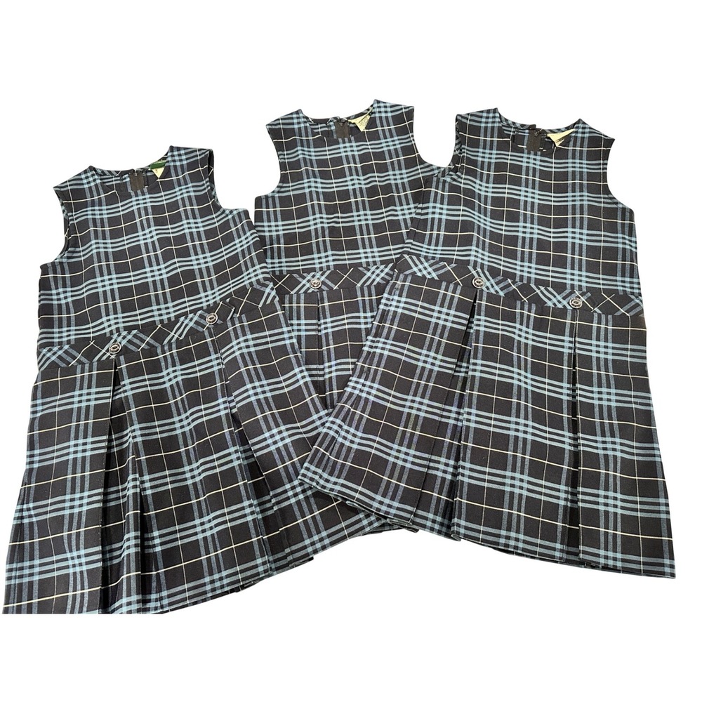 Flynn OHara School Uniform‎ Jumper Blue Plaid Pleated Dress Set of 3 Size 7